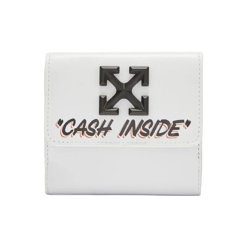 OFF WHITE Calfskin Card Holder Wallet Women's White-0