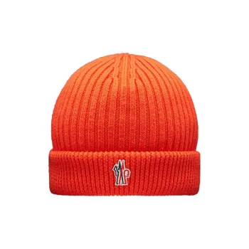 Moncler Ribbed-knit Logo-patch Beanie Hat