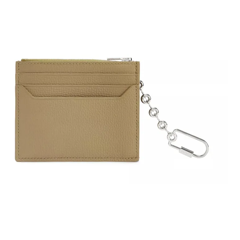 LOEWE Anagram Pebbled Cow Leather Card Holder Women's Daylily Green-2