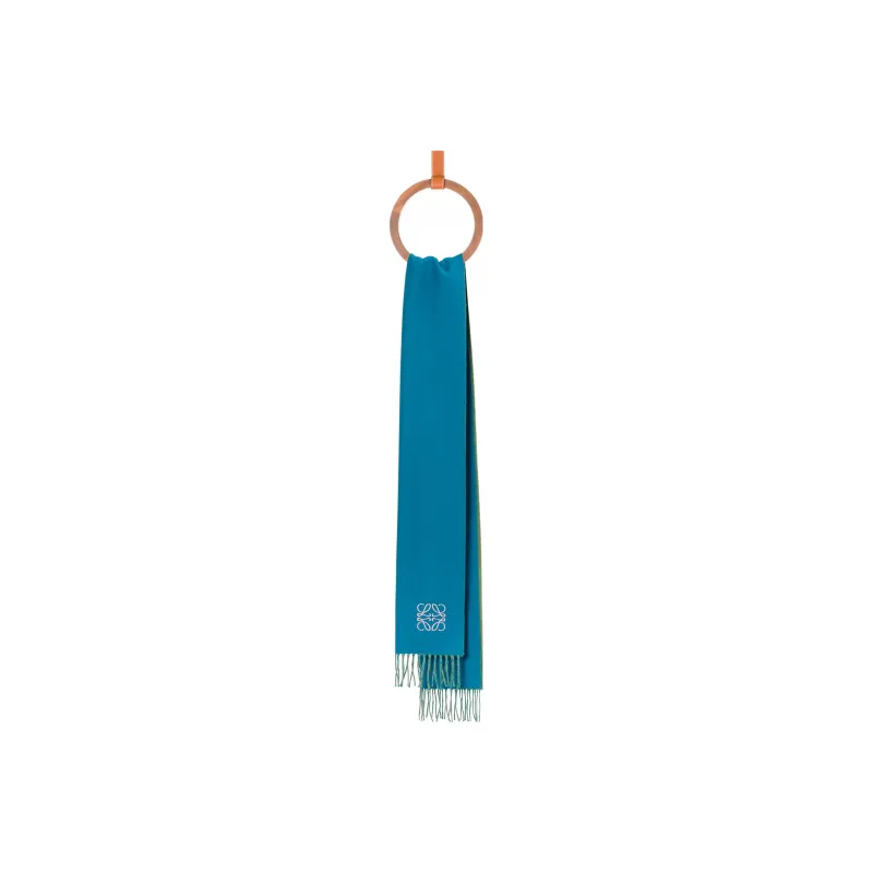 LOEWE Cashmere Knit Scarves Women's Du Jiang Hua Purple/Cyan-0