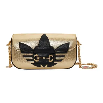 GUCCI Adidas Collaboration Leather Portable Crossbody Bag, Shoulder Bag Women's