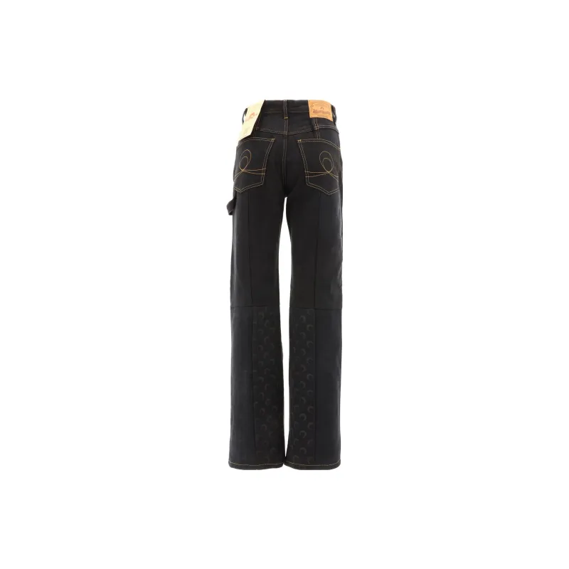 Marine Serre Moon Printed Boyfriend Jeans-1