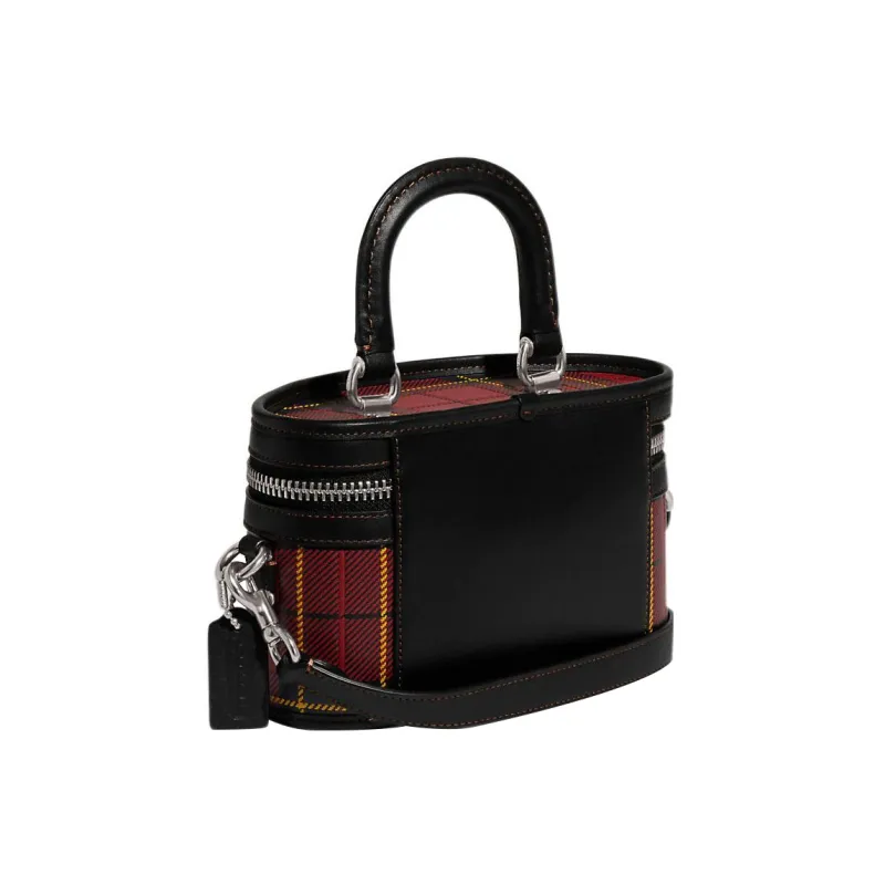 COACH Trail Glove Tanning Handbag Shoulder Bag Crossbody Bag Small Size Women's Red & Black-1