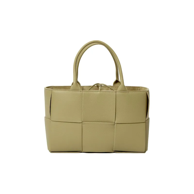 Bottega Veneta ARCO Grained Calfskin Tote Bag Shopping Bag Handbag Small Size Women's Brown Green-2
