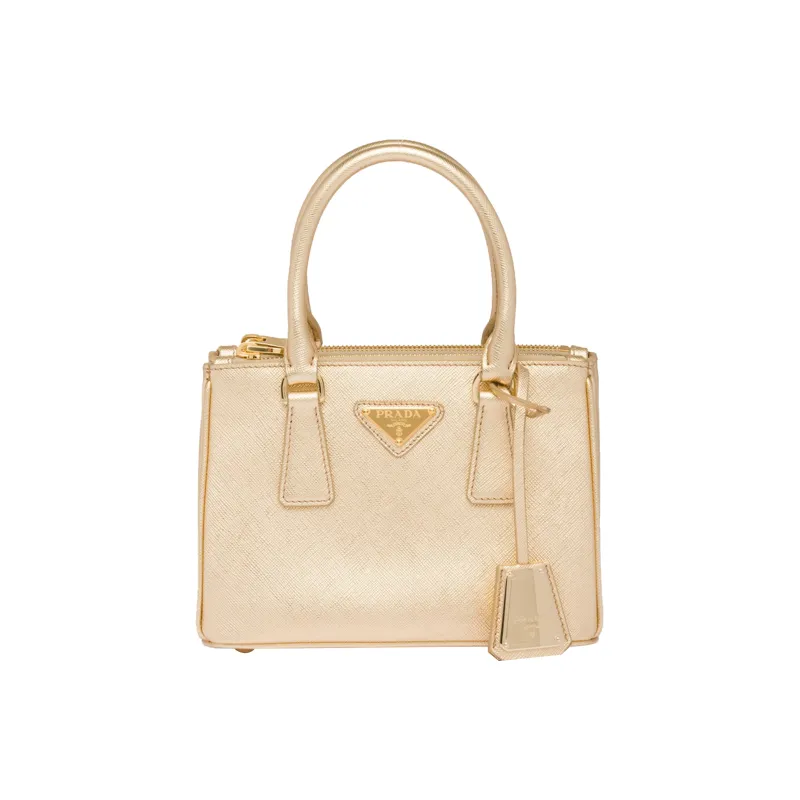 PRADA Galleria Killer Bag Leather Tote Bag, Shopping Bag, Shoulder Bag, Crossbody Bag, Handbag Mini Women's Gold-0