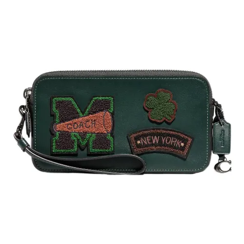 COACH Kira Glove Tanning Small Square Bag Shoulder Bag Crossbody Bag Small Size Women's Dark Green