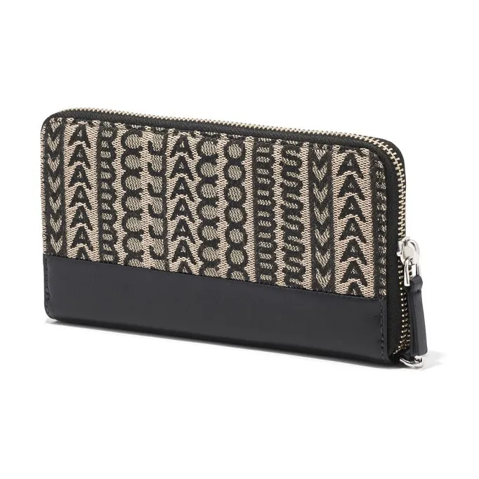 MARC JACOBS Monogram Cotton Wallet Women's Black Gray Color-1