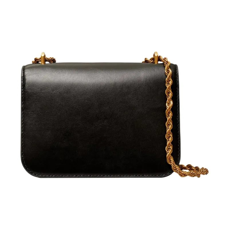 TORY BURCH Eleanor Leather With Suede Trim Portable Crossbody Bag, Shoulder Bag Women's Black-2