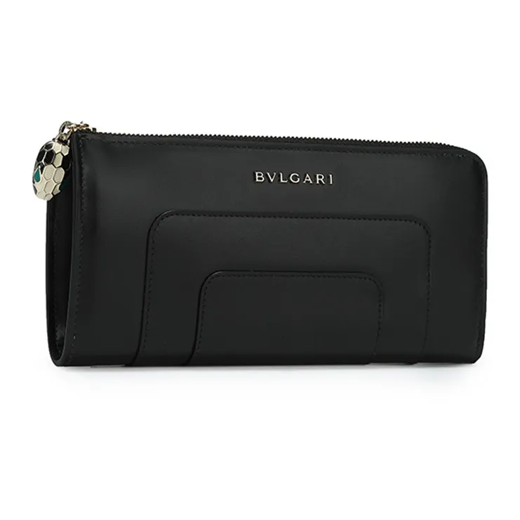 BVLGARI Leather Clutch Women's Black-1