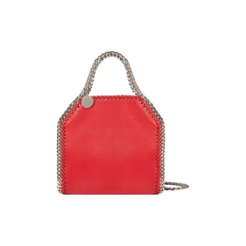 Stella McCartney Falabella PU Tote Bag, Shopping Bag, Crossbody Bag, One Shoulder Handbag Trumpets Women's Lipstick Red