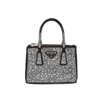 PRADA Galleria Killer Bag Satin Tote Bag Shopping Bag Shoulder Bag Crossbody Bag Handbag Mini Women's Black/White