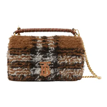 Burberry Lola Lola Bag Cow Leather Shoulder Bag Crossbody Bag Small Size Women's Dark Birch Brown