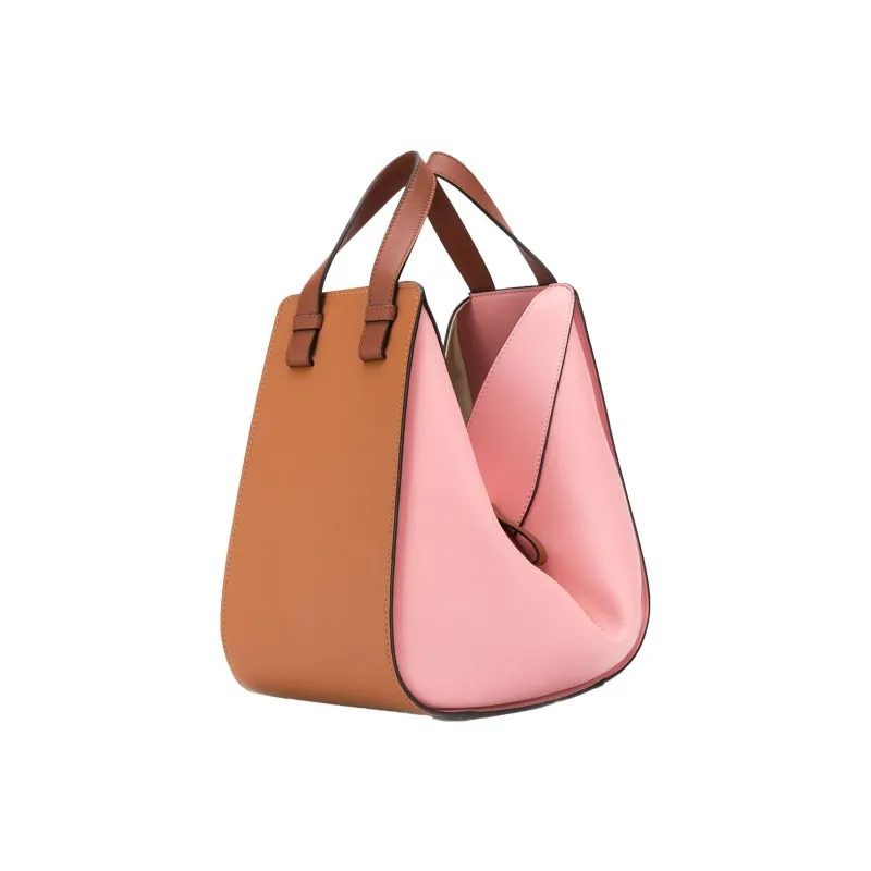LOEWE Hammock Cow Leather Hammock Bag Shoulder Bag Crossbody Bag Handbag Women's Brown/Pink-2