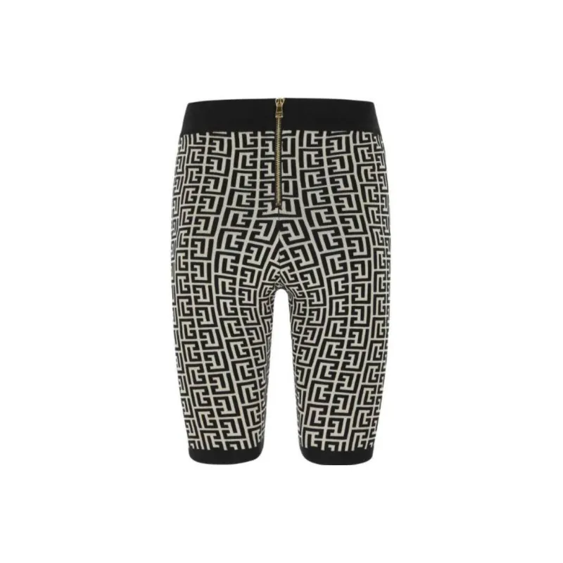 BALMAIN Monogram print Knitted Shorts-1