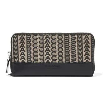 MARC JACOBS Monogram Cotton Wallet Women's Black Gray Color