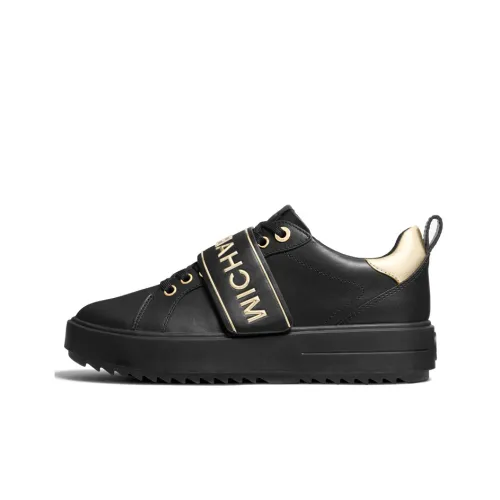 MICHAEL KORS Emmett Low Top Stylish Skateboarding Shoes Women's Black Gold