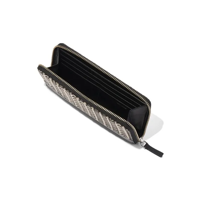 MARC JACOBS Monogram Cotton Wallet Women's Black Gray Color-4