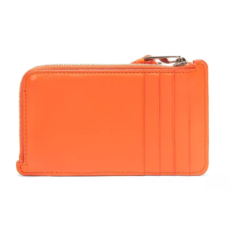 LOEWE Puzzle Cow Leather Card Holder Men's Orange-1