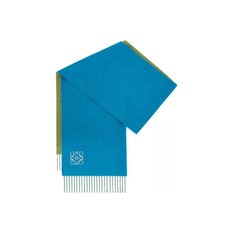LOEWE Cashmere Knit Scarves Women's Du Jiang Hua Purple/Cyan-2