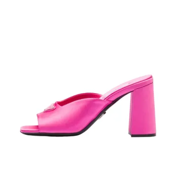 PRADA Abrasion Resistant Slide Slippers 8.5cm Women's Pink