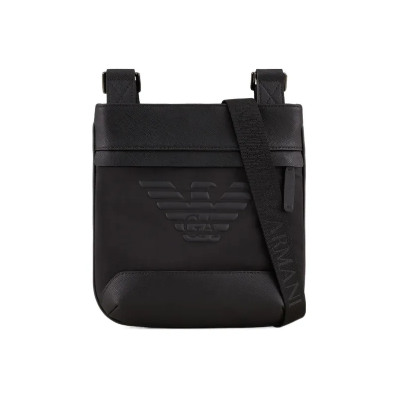 EMPORIO ARMANI Polyurethane Shoulder Bag, Crossbody Bag Regular Men's Black-0