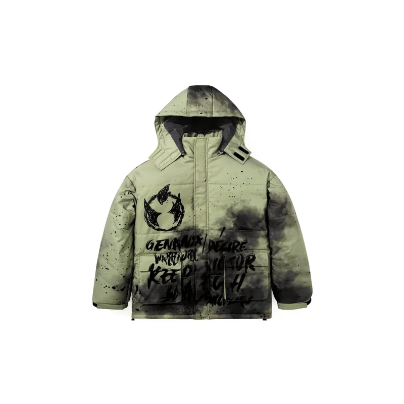 GENANX Cartoon Detachable Hood Loose Fit Puffer Jacket Unisex-1