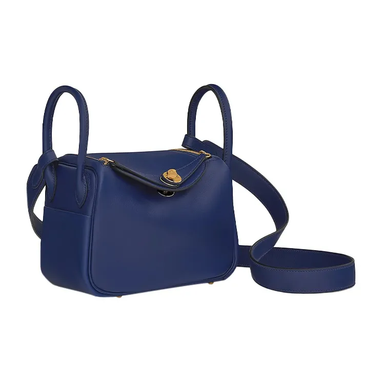 HERMES Lindy Swift Calfskin Handbag Shoulder Bag Crossbody Bag Mini Women's 73 Bleu Saphir Sapphire Blue-1