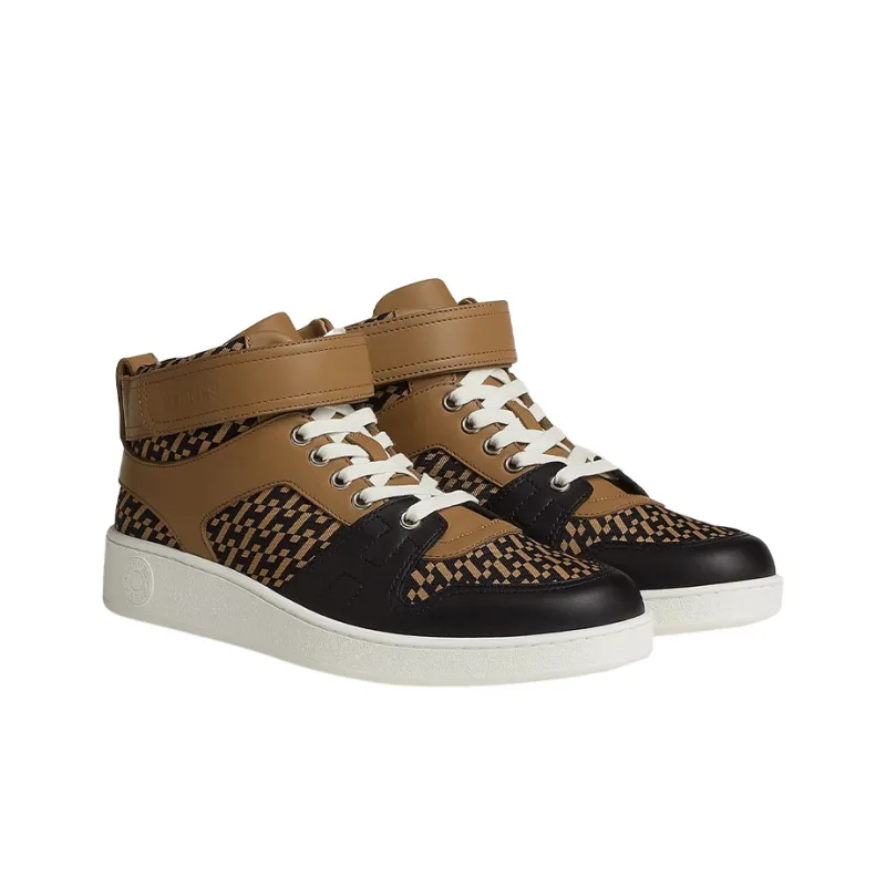 HERMES Freestyle Mid Top Stylish Skateboarding Shoes Men's Brown-1