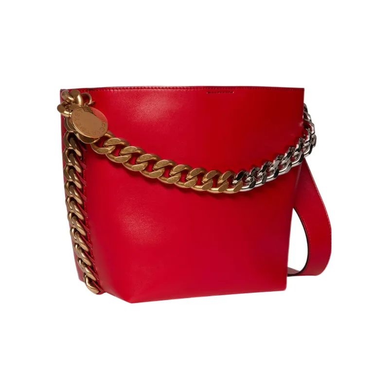 Stella McCartney Frayme Bucket Bags One Shoulder Handbags Women's Red-1
