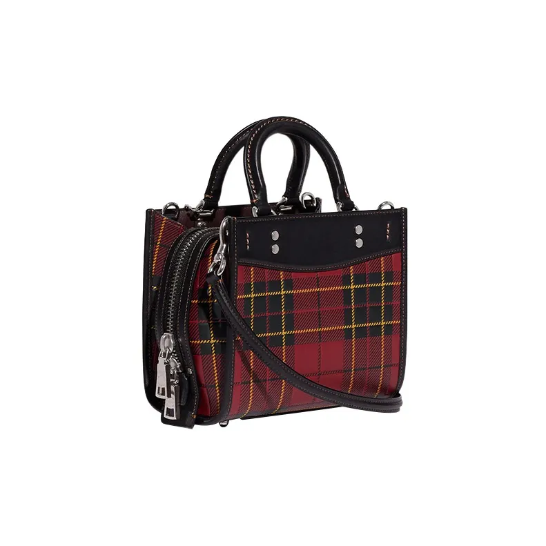COACH Rogue Glove Tanning Shoulder Bag Crossbody Bag Handbags Small Size Women's Red & Black-1