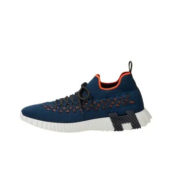 HERMES Fle Low Top Sports Casual Shoes Men's Blue