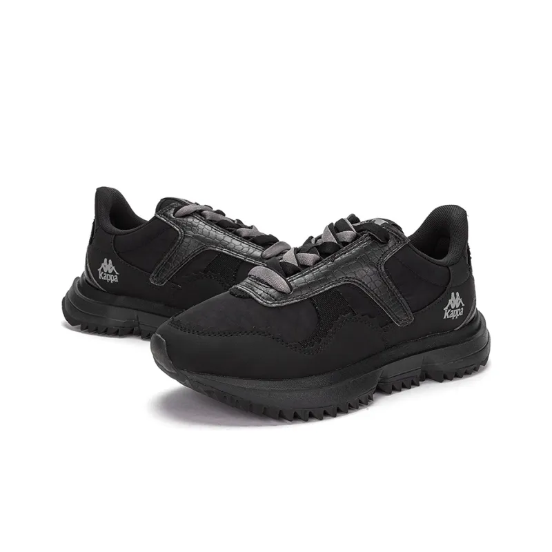 Kappa Anti Slip Wear Resistant Low Top Running Shoes Unisex Black-4