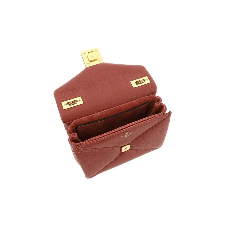 Valentino GARAVANI Leather Portable Crossbody Bag Shoulder Bag Women's Brown-4