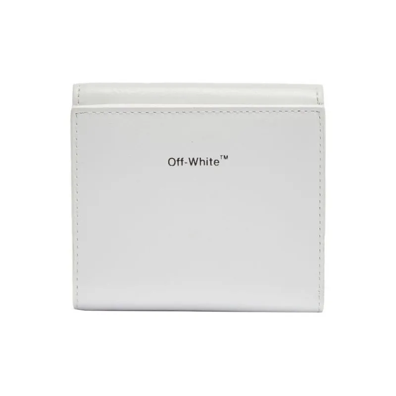 OFF WHITE Calfskin Card Holder Wallet Women's White-1