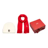 White+Candy Canes Red Scarf