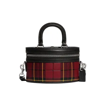 COACH Trail Glove Tanning Handbag Shoulder Bag Crossbody Bag Small Size Women's Red & Black