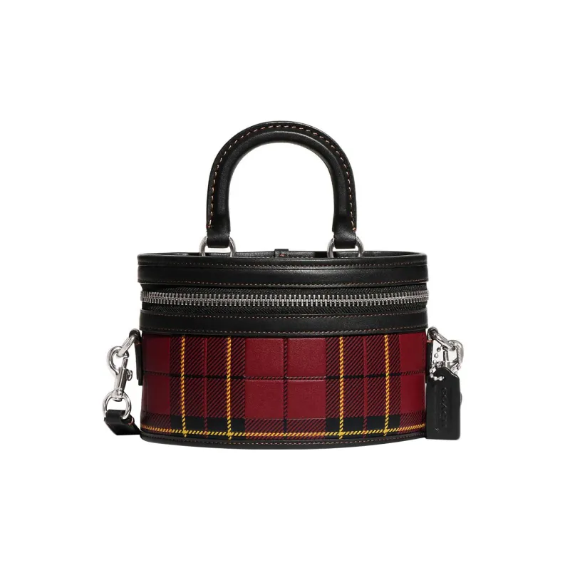 COACH Trail Glove Tanning Handbag Shoulder Bag Crossbody Bag Small Size Women's Red & Black-0