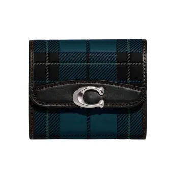 COACH Bandit Glove Tanning Card Holder Wallet Women's Blue & Green