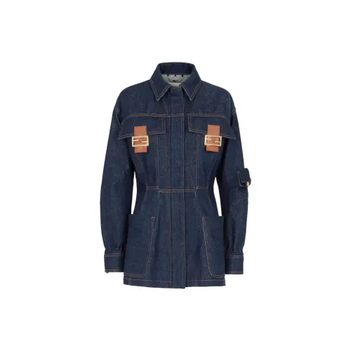 FENDI Denim Jackets Women's Blue