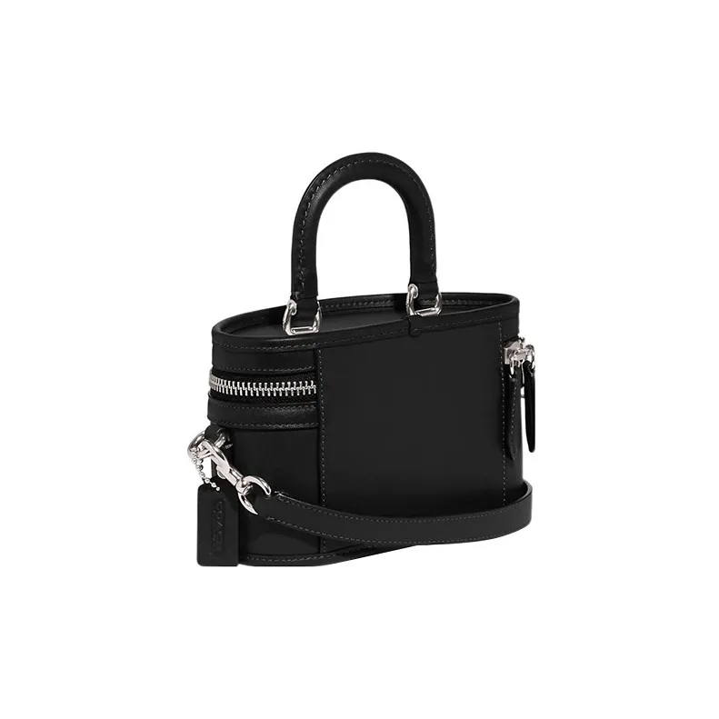 COACH Trail Leather Handbag Shoulder Bag Crossbody Bag Small Size Women's Black-1