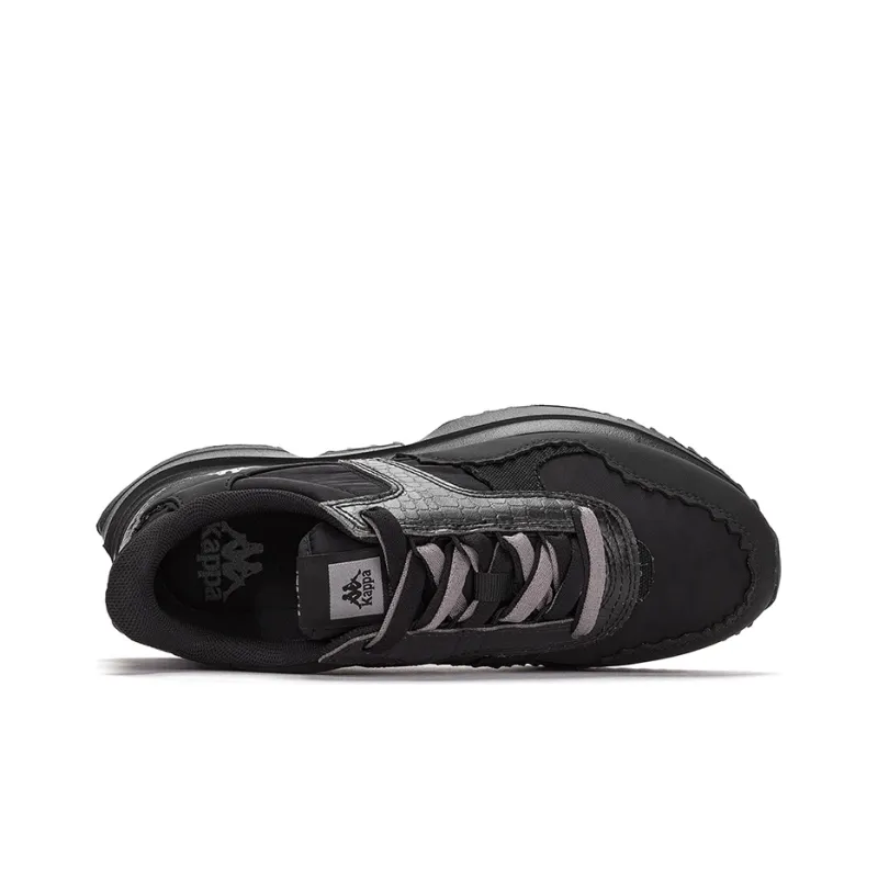 Kappa Anti Slip Wear Resistant Low Top Running Shoes Unisex Black-5