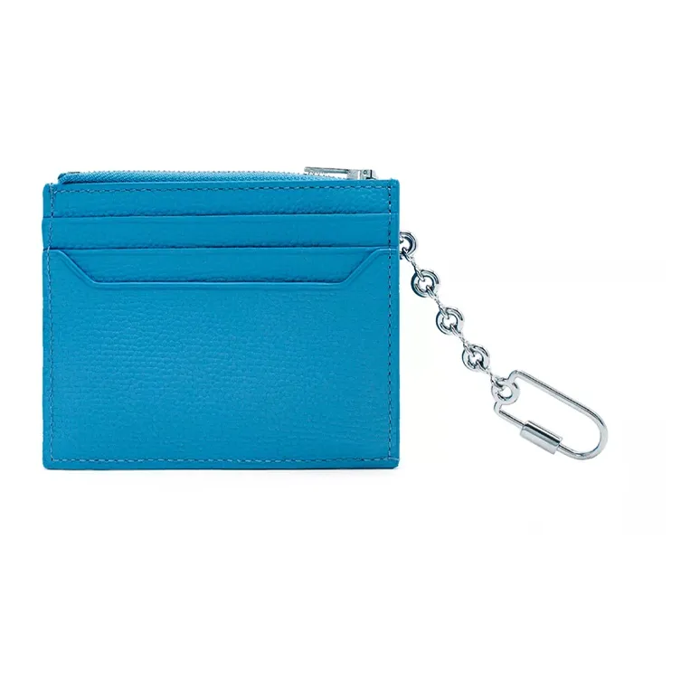 LOEWE Anagram Pebble Texture Cow Leather Card Holder Women's Blue-2
