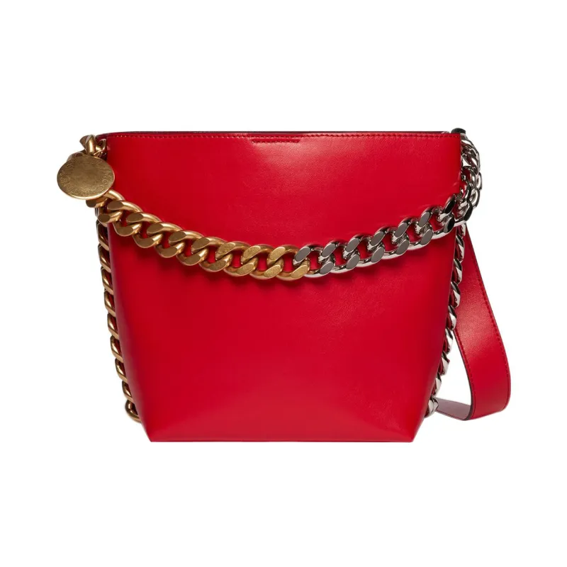 Stella McCartney Frayme Bucket Bags One Shoulder Handbags Women's Red-0