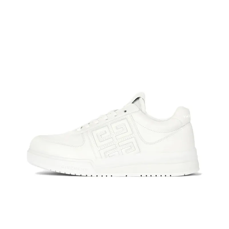 Givenchy White G4 Leather Low-Top Sneakers-0