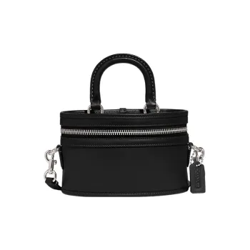 COACH Trail Leather Handbag Shoulder Bag Crossbody Bag Small Size Women's Black