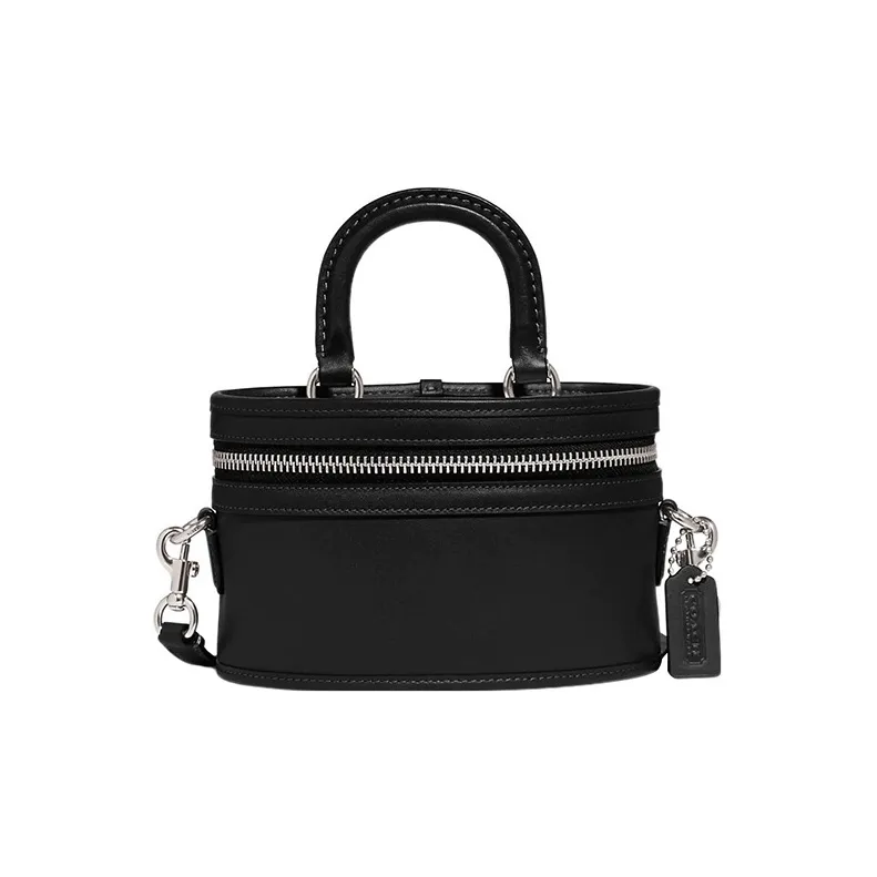 COACH Trail Leather Handbag Shoulder Bag Crossbody Bag Small Size Women's Black-0