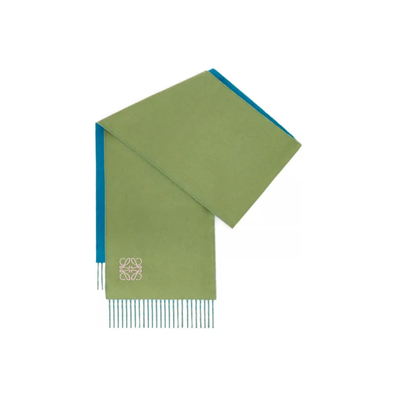 LOEWE Cashmere Knit Scarves Women's Du Jiang Hua Purple/Cyan-3