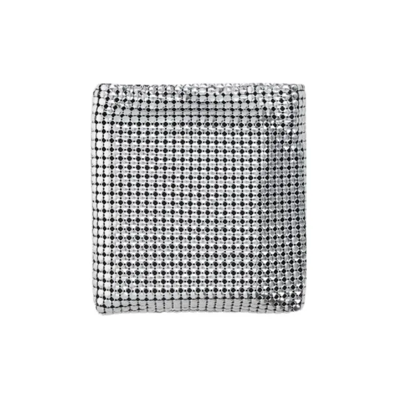 Paco Rabanne Metal With Fabric Crossbody Bag Shoulder Bag Women's Silver-2