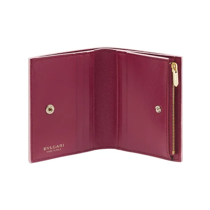 BVLGARI Logo Calfskin Wallet Women's Pink-2