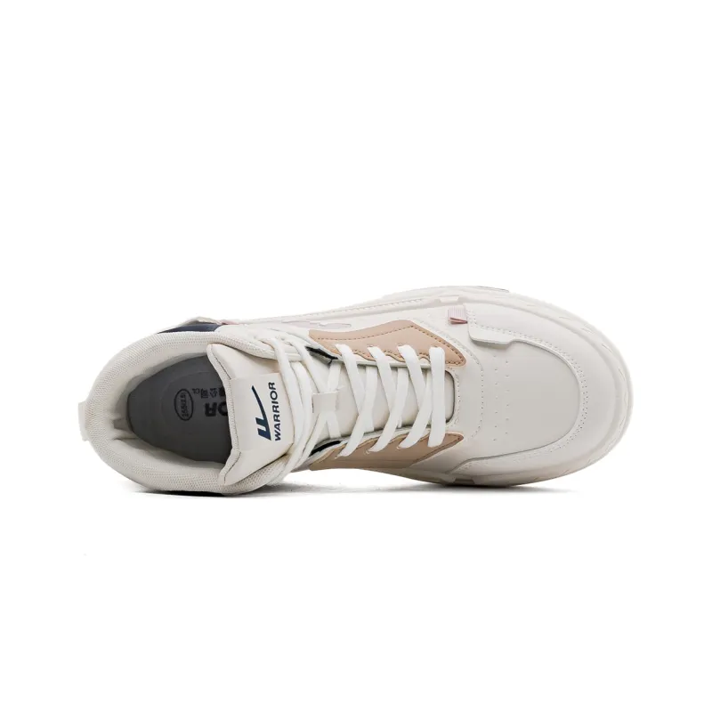 Warrior Wing Series Slip Resistant Water Resistant High Top Skateboard Shoes Men's Beige Blue Pink-3